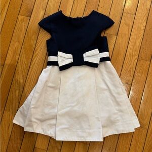 Jacadi Navy and White Formal Dress with Bow